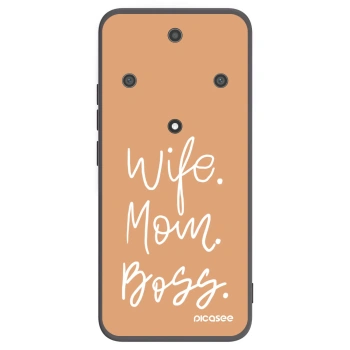 Picasee silikonowe czarne etui na Honor Magic5 Lite 5G - Boss Mama