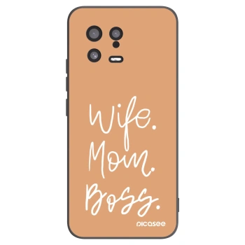 Picasee silikonowe czarne etui na Xiaomi 13 - Boss Mama