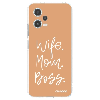 Picasee silikonowe przeźroczyste etui na Xiaomi Redmi Note 12 5G - Boss Mama