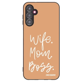 Picasee silikonowe czarne etui na Samsung Galaxy A14 4G A145R - Boss Mama