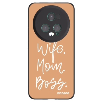 Picasee silikonowe czarne etui na Honor Magic5 Pro - Boss Mama