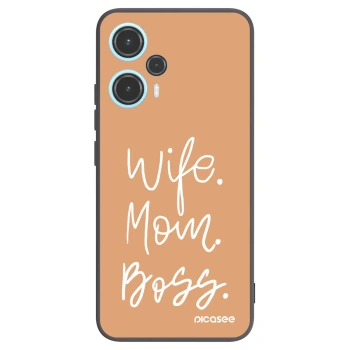 Picasee silikonowe czarne etui na Xiaomi Poco F5 - Boss Mama