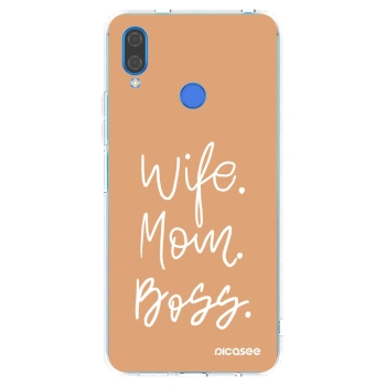 Picasee silikonowe przeźroczyste etui na Huawei Nova 3 - Boss Mama