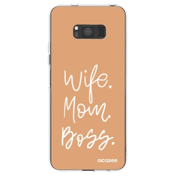 Picasee silikonowe przeźroczyste etui na Samsung Galaxy S8 G950F - Boss Mama