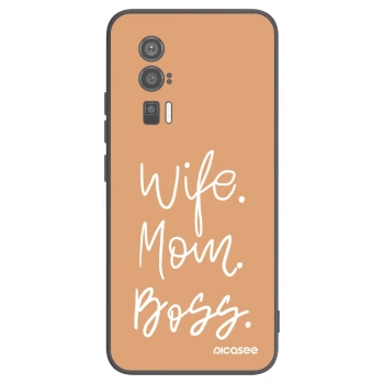 Picasee silikonowe czarne etui na Xiaomi Poco F5 Pro 5G - Boss Mama