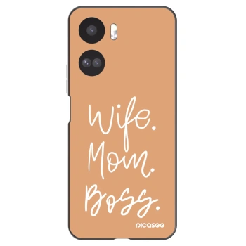 Picasee silikonowe czarne etui na Honor 90 Lite 5G - Boss Mama