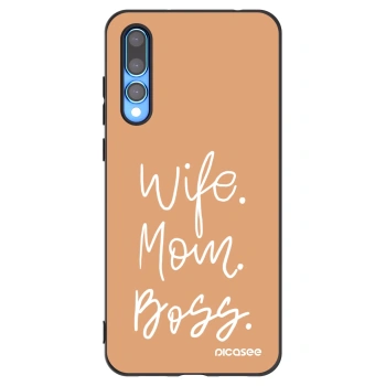 Picasee silikonowe czarne etui na Huawei P20 Pro - Boss Mama