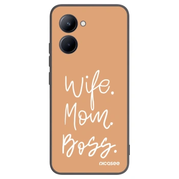 Picasee silikonowe czarne etui na Realme C33 (2023) - Boss Mama
