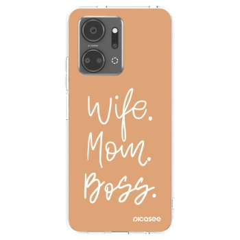 Picasee silikonowe przeźroczyste etui na Honor X7a - Boss Mama