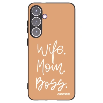 Picasee silikonowe czarne etui na Samsung Galaxy S24+ S926B 5G - Boss Mama