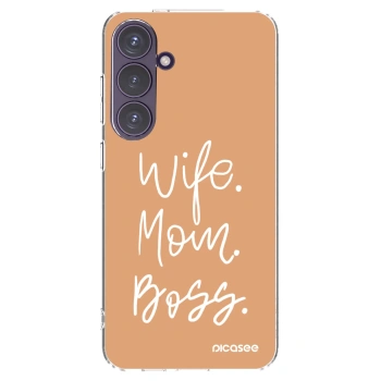 Picasee silikonowe przeźroczyste etui na Samsung Galaxy S24+ S926B 5G - Boss Mama
