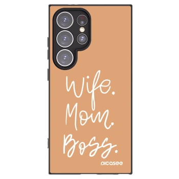 Picasee silikonowe czarne etui na Samsung Galaxy S24 Ultra S928B 5G - Boss Mama