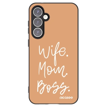 Picasee silikonowe czarne etui na Samsung Galaxy S23 FE S711B - Boss Mama