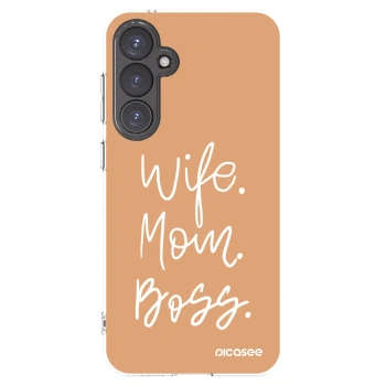 Picasee silikonowe przeźroczyste etui na Samsung Galaxy S23 FE S711B - Boss Mama