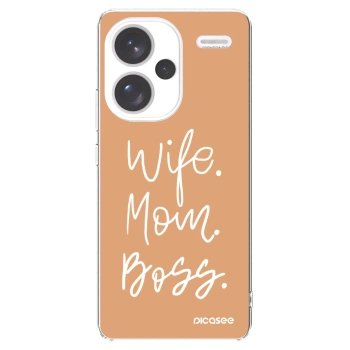 Picasee silikonowe przeźroczyste etui na Xiaomi Redmi Note 13 Pro+ 5G - Boss Mama