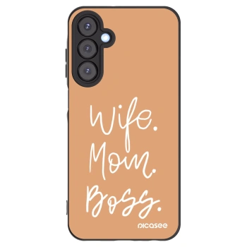 Picasee silikonowe czarne etui na Samsung Galaxy A25 A256B 5G - Boss Mama