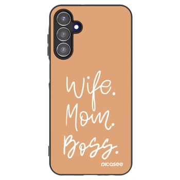 Picasee silikonowe czarne etui na Samsung Galaxy A15 A155F 4G - Boss Mama