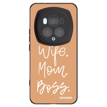 Picasee silikonowe czarne etui na Honor Magic6 Pro - Boss Mama