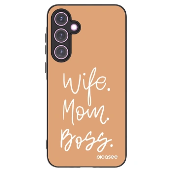 Picasee silikonowe czarne etui na Samsung Galaxy A35 5G A356B - Boss Mama