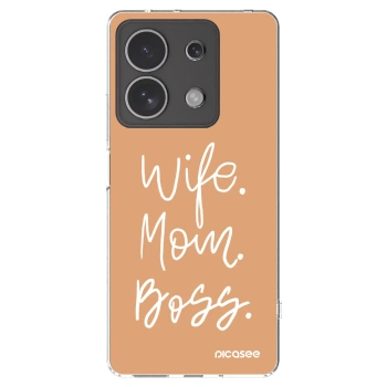Picasee silikonowe przeźroczyste etui na Xiaomi Redmi Note 13 4G - Boss Mama