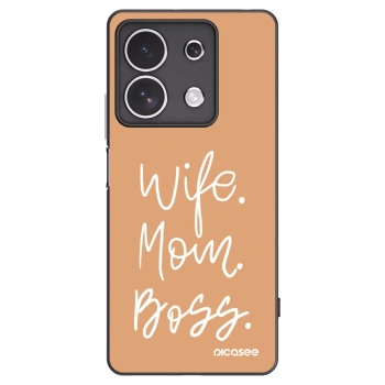 Picasee silikonowe czarne etui na Xiaomi Redmi Note 13 4G - Boss Mama