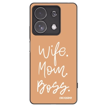 Picasee silikonowe czarne etui na Xiaomi Redmi Note 13 Pro 4G - Boss Mama