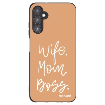 Picasee silikonowe czarne etui na Samsung Galaxy A05s A057G - Boss Mama