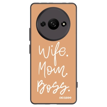 Picasee silikonowe czarne etui na Xiaomi Redmi A3 - Boss Mama