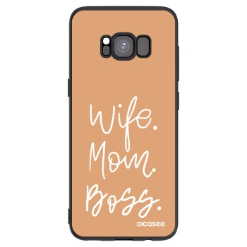 Picasee silikonowe czarne etui na Samsung Galaxy S8 G950F - Boss Mama