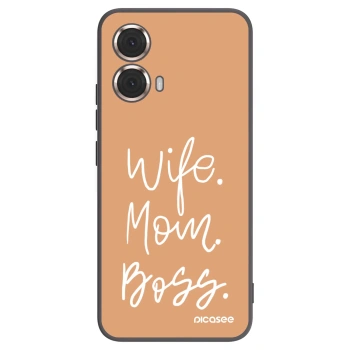 Picasee silikonowe czarne etui na Motorola Moto G85 - Boss Mama