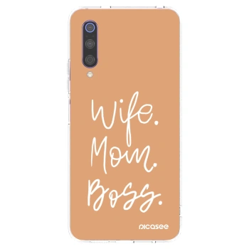 Picasee silikonowe przeźroczyste etui na Xiaomi Mi 9 - Boss Mama