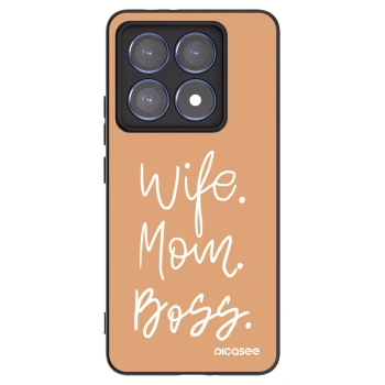 Picasee silikonowe czarne etui na Xiaomi 14T Pro - Boss Mama