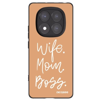Picasee silikonowe czarne etui na Xiaomi Redmi Note 14 Pro+ 5G - Boss Mama