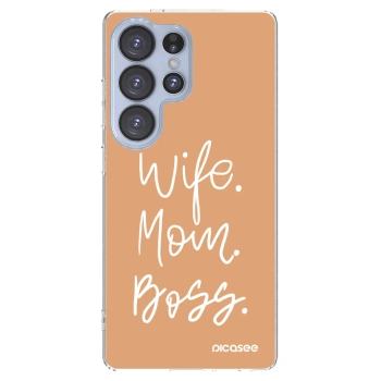 Picasee silikonowe przeźroczyste etui na Samsung Galaxy S25 Ultra 5G - Boss Mama