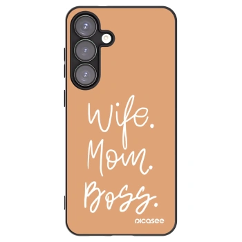 Picasee silikonowe czarne etui na Samsung Galaxy S25+ 5G - Boss Mama