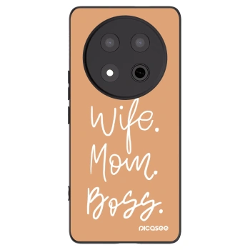 Picasee silikonowe czarne etui na Honor Magic7 Lite 5G - Boss Mama