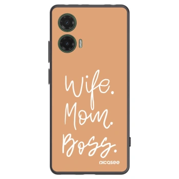Picasee silikonowe czarne etui na Motorola Moto G35 5G - Boss Mama