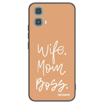 Picasee silikonowe czarne etui na Motorola Moto G34 5G - Boss Mama