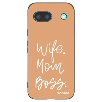 Picasee silikonowe czarne etui na Google Pixel 8 - Boss Mama