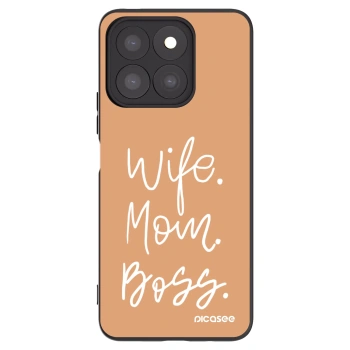 Picasee silikonowe czarne etui na Honor X8c - Boss Mama