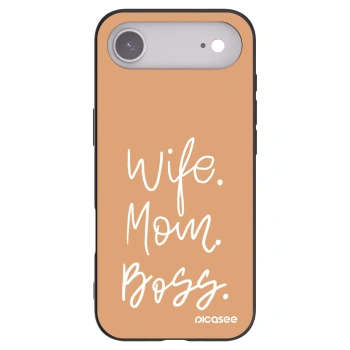 Picasee silikonowe czarne etui na Apple iPhone Air - Boss Mama