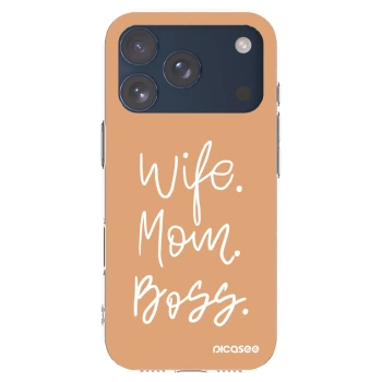 Picasee silikonowe przeźroczyste etui na Apple iPhone 17 Pro - Boss Mama