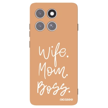 Picasee silikonowe czarne etui na Motorola Edge 60 Pro - Boss Mama