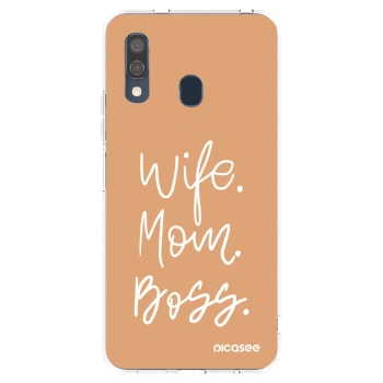 Picasee silikonowe przeźroczyste etui na Samsung Galaxy A40 A405F - Boss Mama