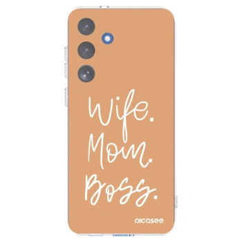 Picasee silikonowe przeźroczyste etui na Samsung Galaxy S25 FE 5G - Boss Mama