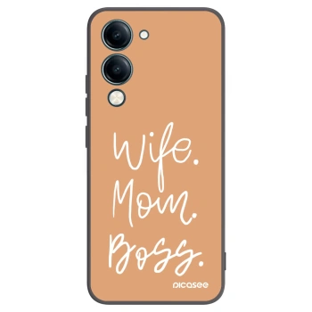 Picasee silikonowe czarne etui na Vivo Y29s 5G - Boss Mama