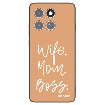 Picasee silikonowe czarne etui na Motorola Edge 60 Fusion - Boss Mama