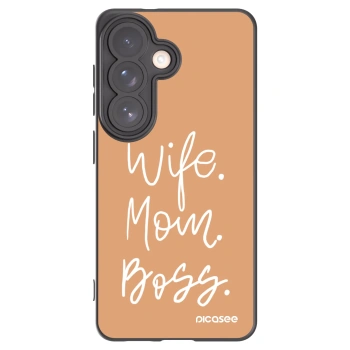 Picasee silikonowe czarne etui na Samsung Galaxy S26 - Boss Mama