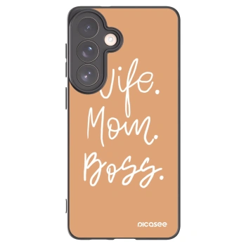 Picasee silikonowe czarne etui na Samsung Galaxy S26+ - Boss Mama