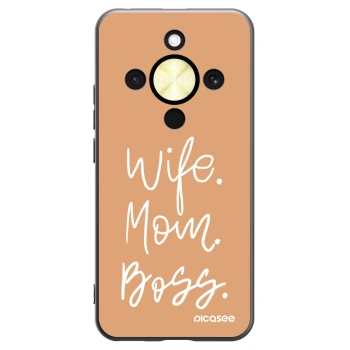 Picasee silikonowe czarne etui na Honor Magic8 Lite 5G - Boss Mama